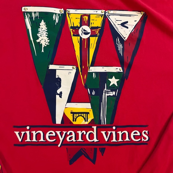 Vineyard Vines Red Flag Long-sleeve Pocket Tee Size L Like New - Picture 5 of 5